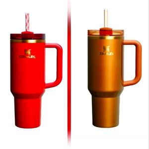 Giftable Stanley Red and Gold Quencher H2.0 FlowState Tumblers BNIB